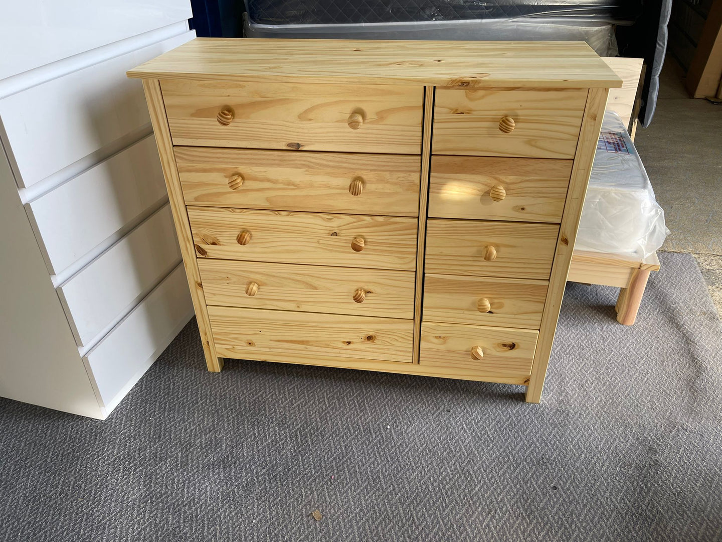 Assembled Scandinavia 5+5 Drawer Chest - Pine